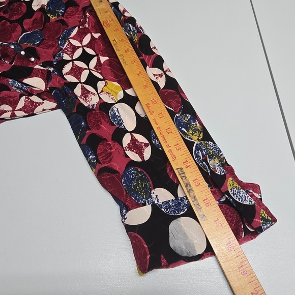 Vera Rose Top Womens 3X Henley 3/4 Sleeve Stretch Art To Wear Maximalist - Picture 9 of 12